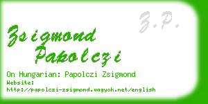 zsigmond papolczi business card